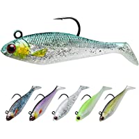 TRUSCEND Señuelos de Pesca para lubina- Suave Swimbaits con anzuelos BKK o VMC- fórmula Japonesa- Equipo de Pesca para…